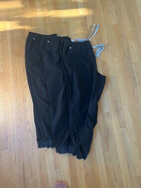 mens scrub pants / joggers, Figs, black, set of 3, size 3XL